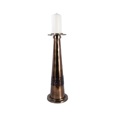 Glass, 21" Pillar Holder, Bronze - Al Rugaib Furniture