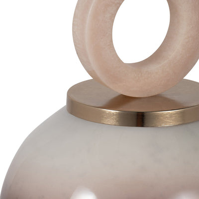 GLASS, 22" VASE ROUND RESIN TOPPER, COPPER - Al Rugaib Furniture