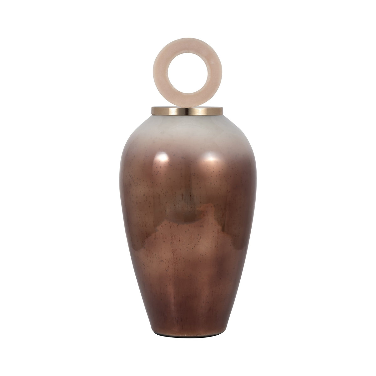 GLASS, 22" VASE ROUND RESIN TOPPER, COPPER Vases and Jars| Sagebrook Home