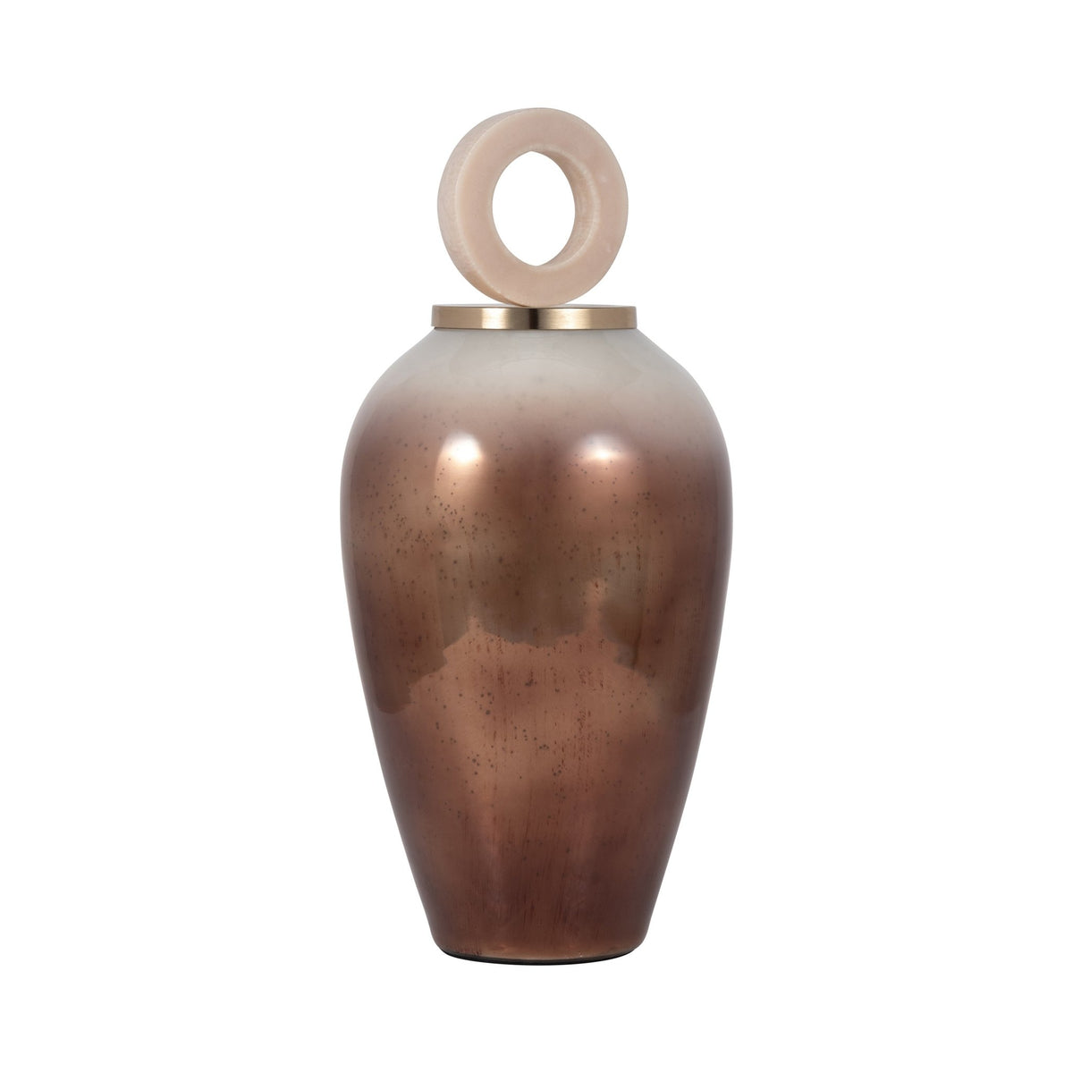 GLASS, 22" VASE ROUND RESIN TOPPER, COPPER Vases and Jars| Sagebrook Home