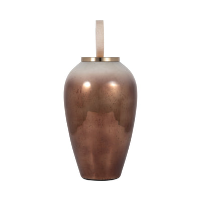 GLASS, 22" VASE ROUND RESIN TOPPER, COPPER - Al Rugaib Furniture