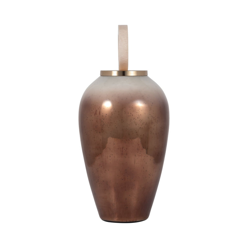 GLASS, 22" VASE ROUND RESIN TOPPER, COPPER - Al Rugaib Furniture