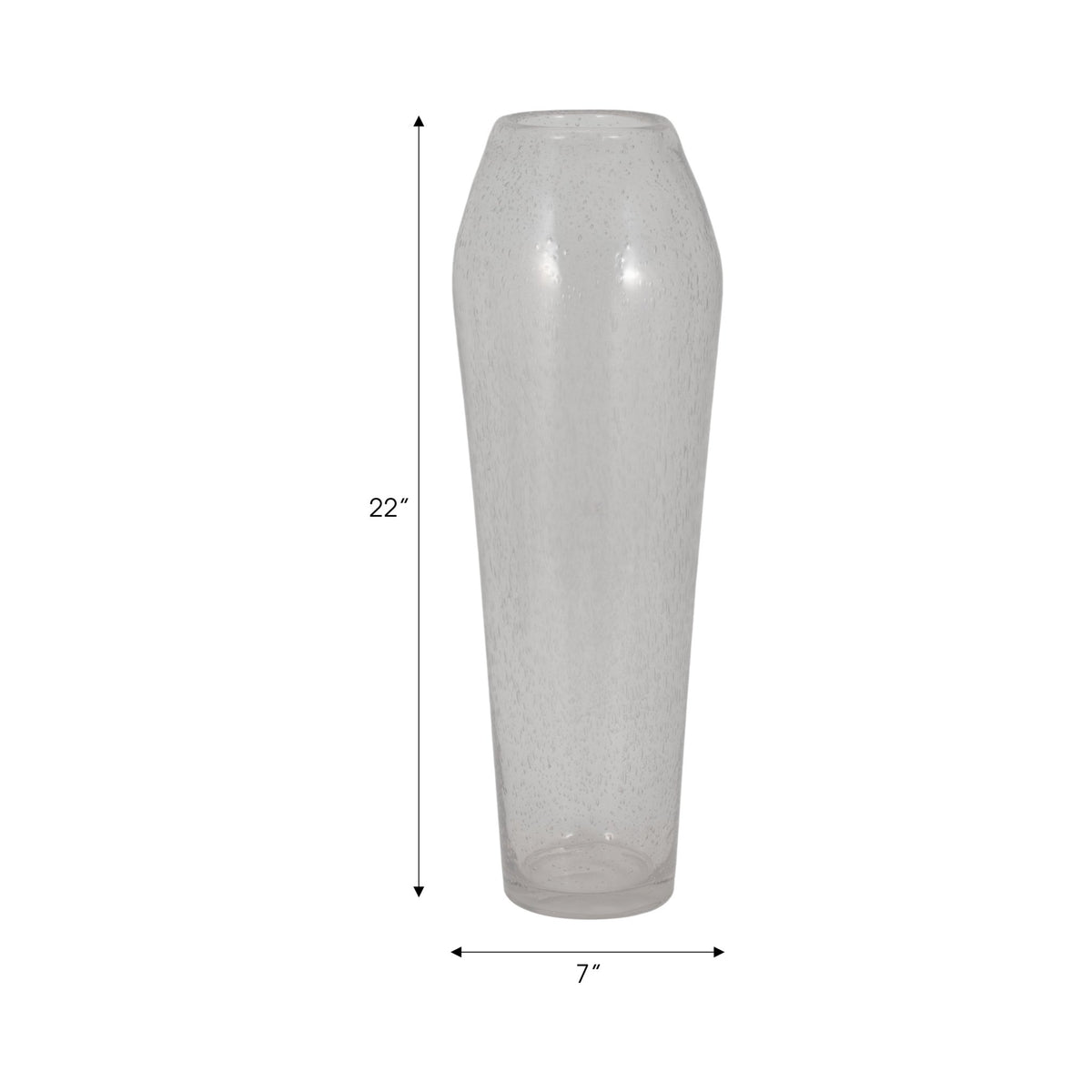 GLASS, 23" FLOOR VASE BUBBLE CLEAR Vases and Jars| Sagebrook Home