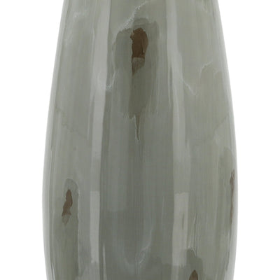 GLASS, 24"H VASE W/ METAL RING, TAUPE - Al Rugaib Furniture