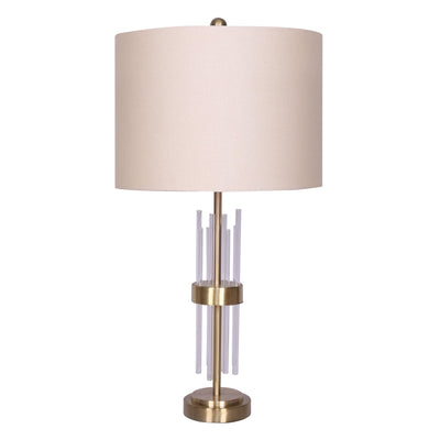 GLASS 26" ART DECO TABLE LAMP, GOLD - Al Rugaib Furniture