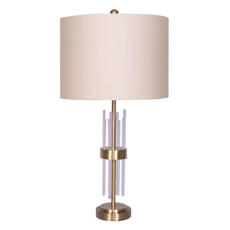 GLASS 26" ART DECO TABLE LAMP, GOLD - Al Rugaib Furniture