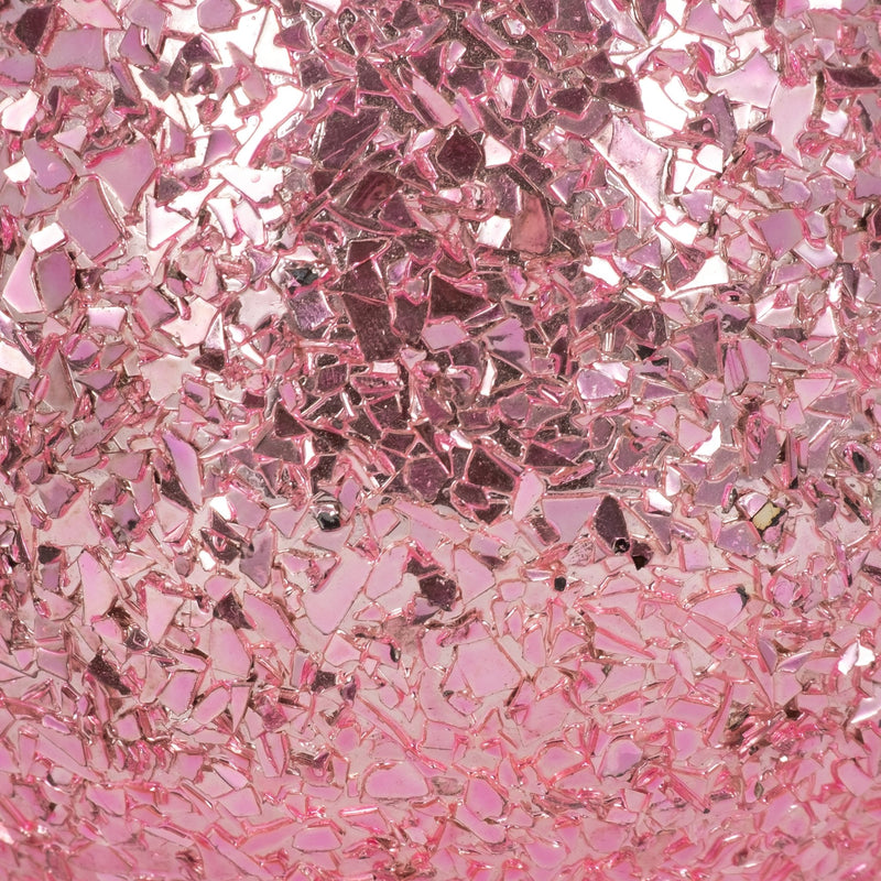 Glass, 4" 11 Oz Crackled Scented Candle, Pink - Al Rugaib Furniture