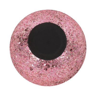 Glass, 4" 11 Oz Crackled Scented Candle, Pink - Al Rugaib Furniture