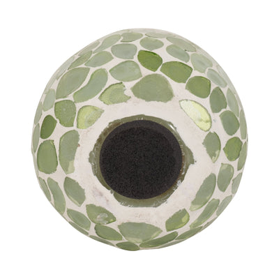 Glass, 4" 11 Oz Mosaic Scented Candle, Light Green - Al Rugaib Furniture