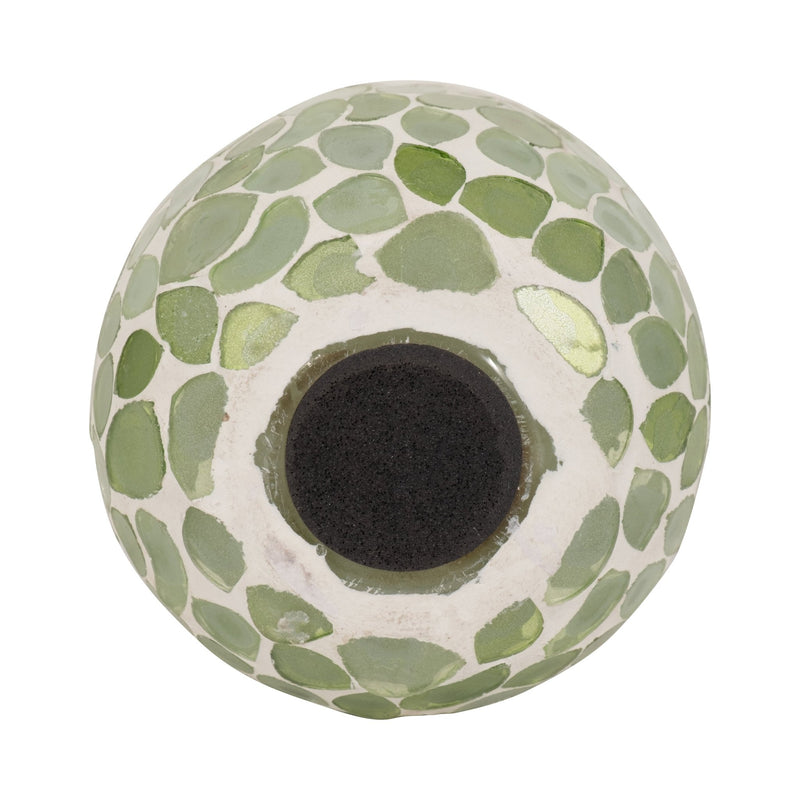 Glass, 4" 11 Oz Mosaic Scented Candle, Light Green - Al Rugaib Furniture