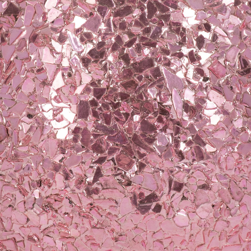 Glass, 5" 17 Oz Crackled Scented Candle, Pink - Al Rugaib Furniture