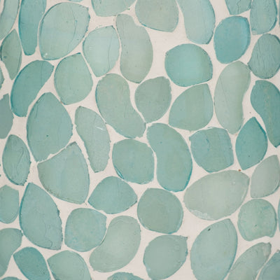 Glass, 5" 18 Oz Mosaic Scented Candle, Light Blue - Al Rugaib Furniture