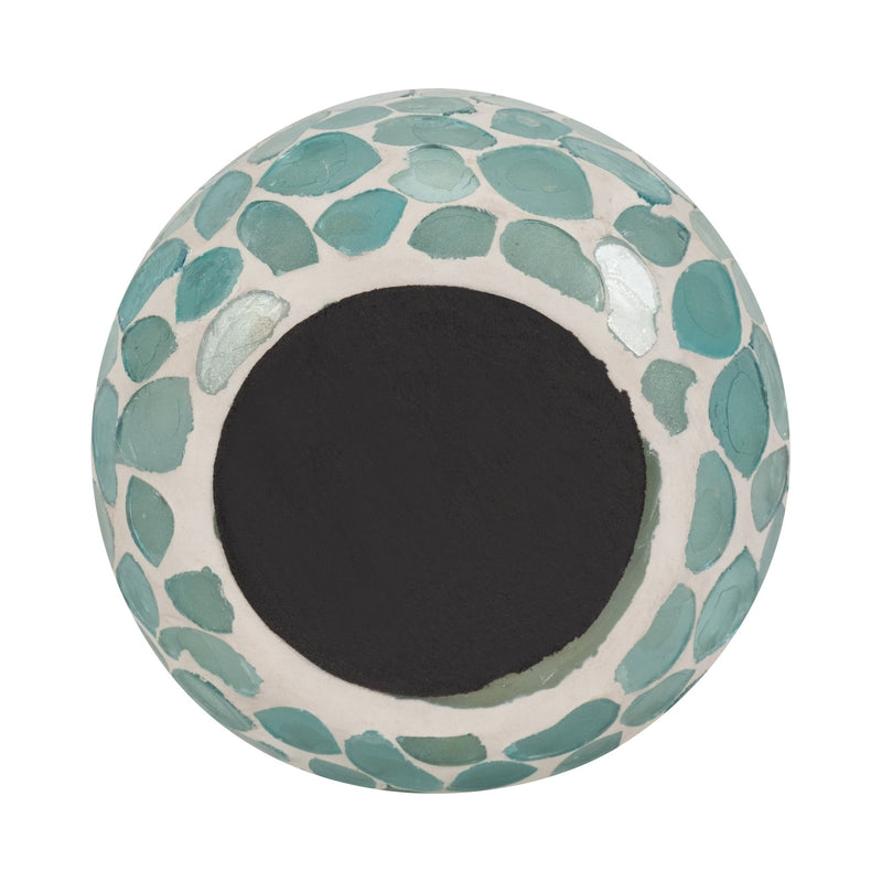 Glass, 5" 18 Oz Mosaic Scented Candle, Light Blue - Al Rugaib Furniture