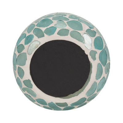 Glass, 5" 18 Oz Mosaic Scented Candle, Light Blue - Al Rugaib Furniture