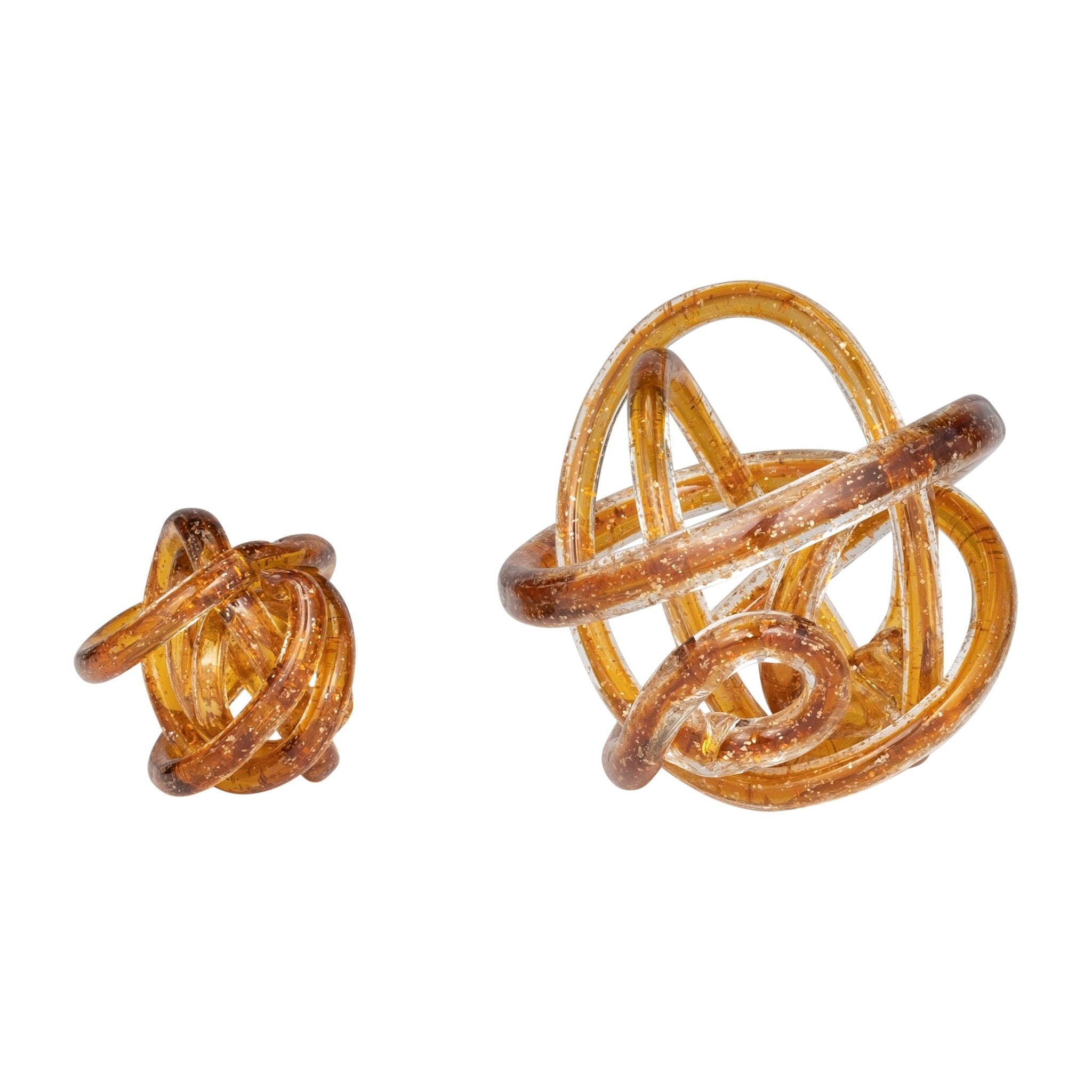 GLASS, 6" KNOT AMBER | Sagebrook Home
