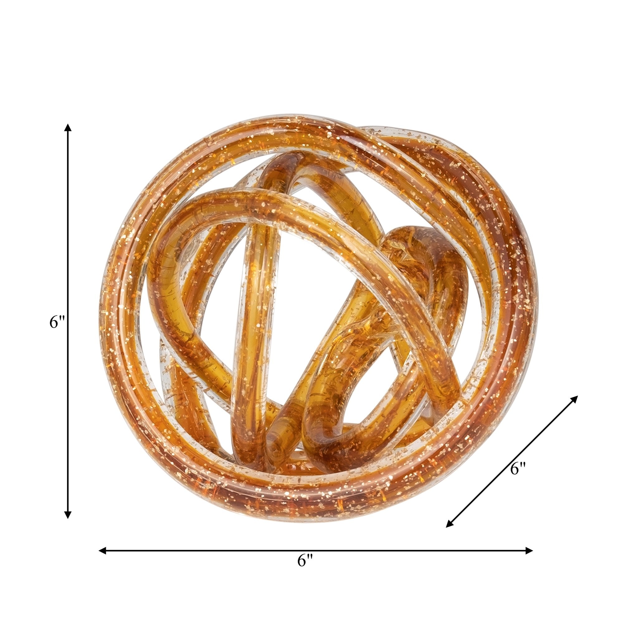 GLASS, 6" KNOT AMBER | Sagebrook Home