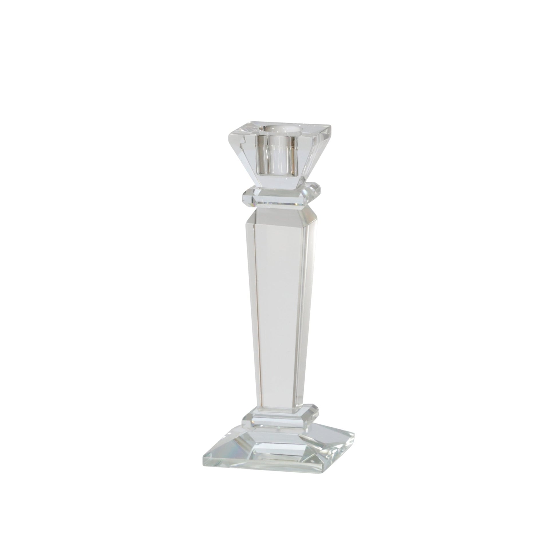 GLASS 7" CANDLE HOLDER, CLEAR Candle Holders| Sagebrook Home