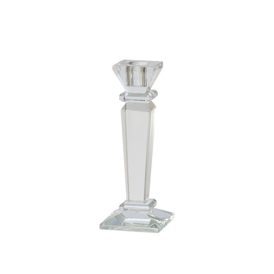 GLASS 7" CANDLE HOLDER, CLEAR - Al Rugaib Furniture