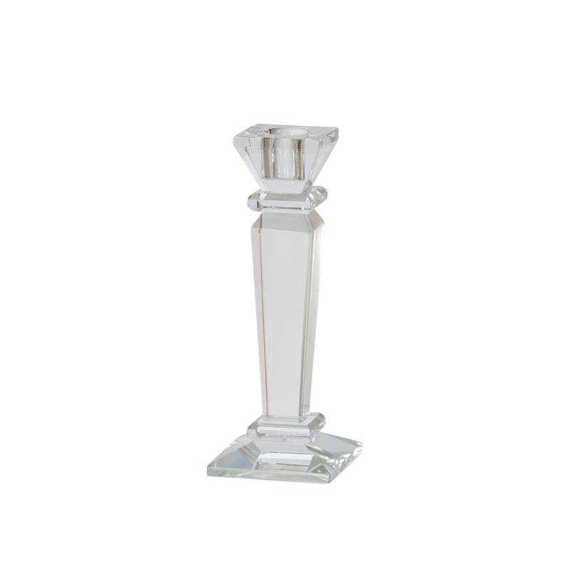 GLASS 7" CANDLE HOLDER, CLEAR - Al Rugaib Furniture