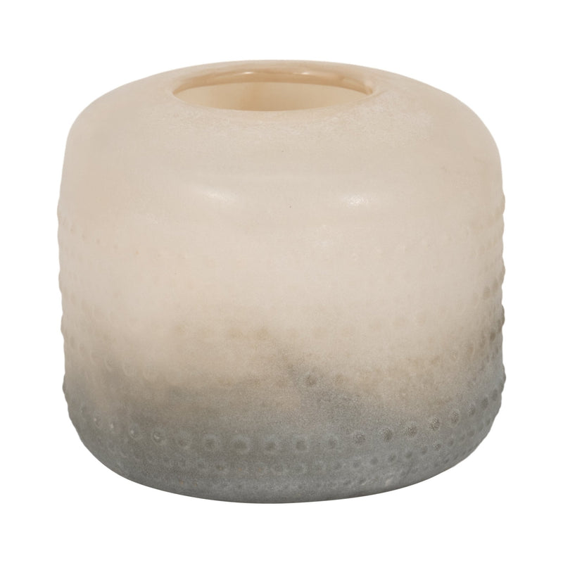 Glass 7" Textured 2 - tone Vase, - Al Rugaib Furniture