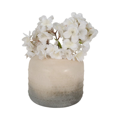 Glass 7" Textured 2 - tone Vase, - Al Rugaib Furniture