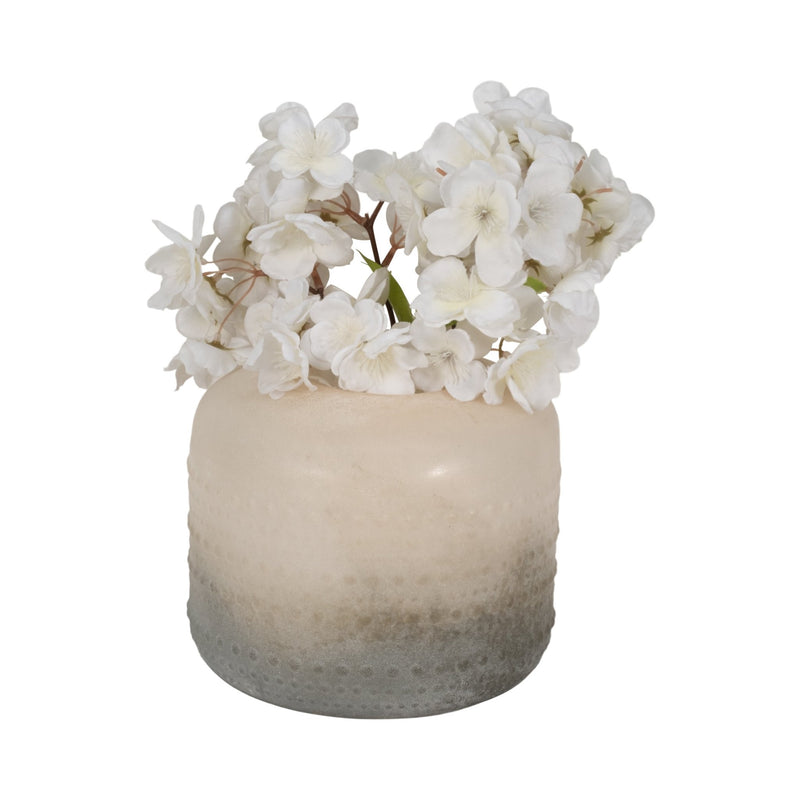 Glass 7" Textured 2 - tone Vase, - Al Rugaib Furniture