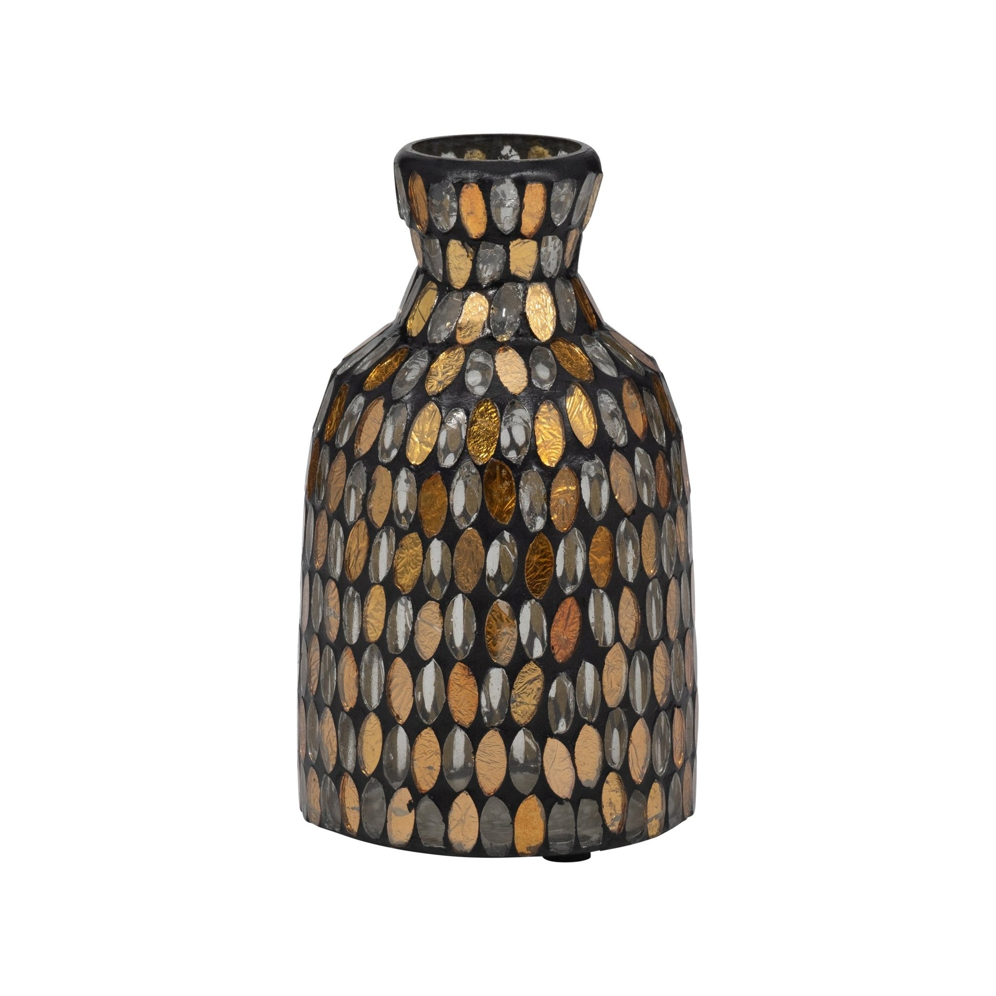 GLASS, 7"H MOSAIC VASE, COPPER Vases and Jars| Sagebrook Home