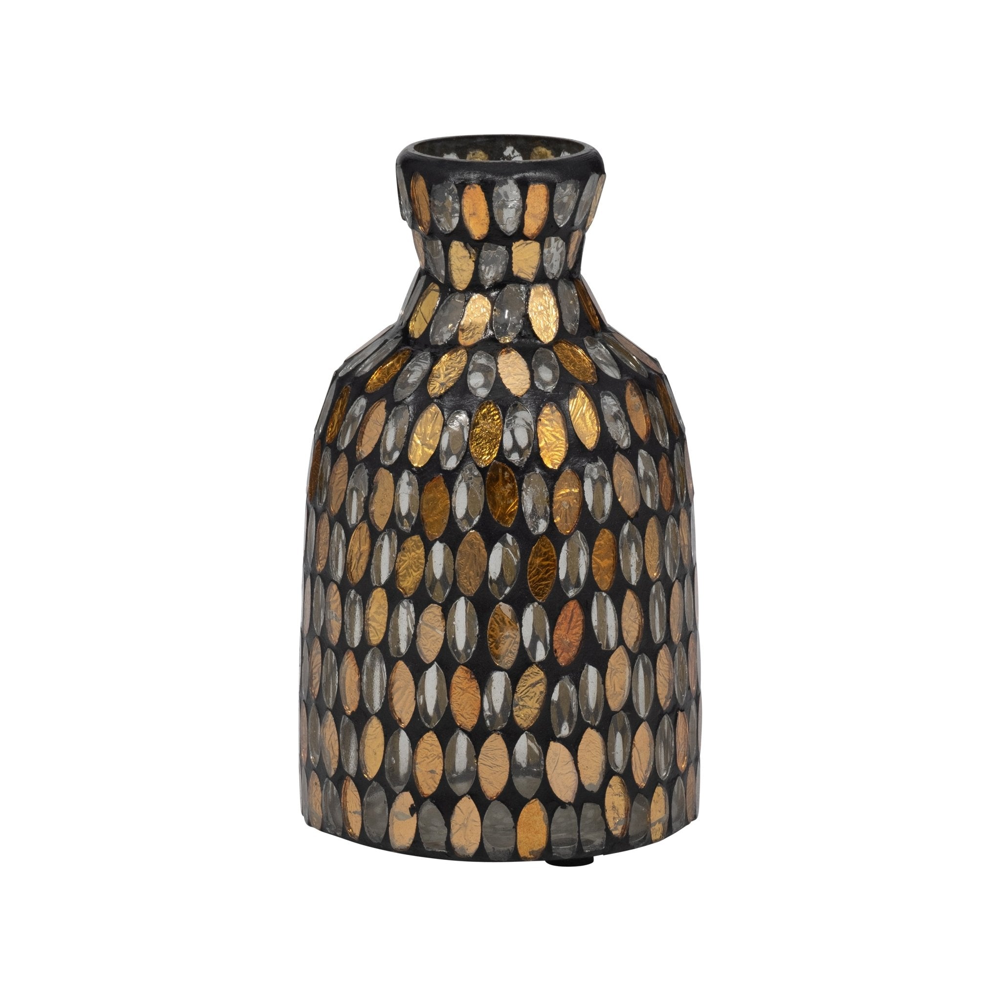 GLASS, 7"H MOSAIC VASE, COPPER Vases and Jars| Sagebrook Home