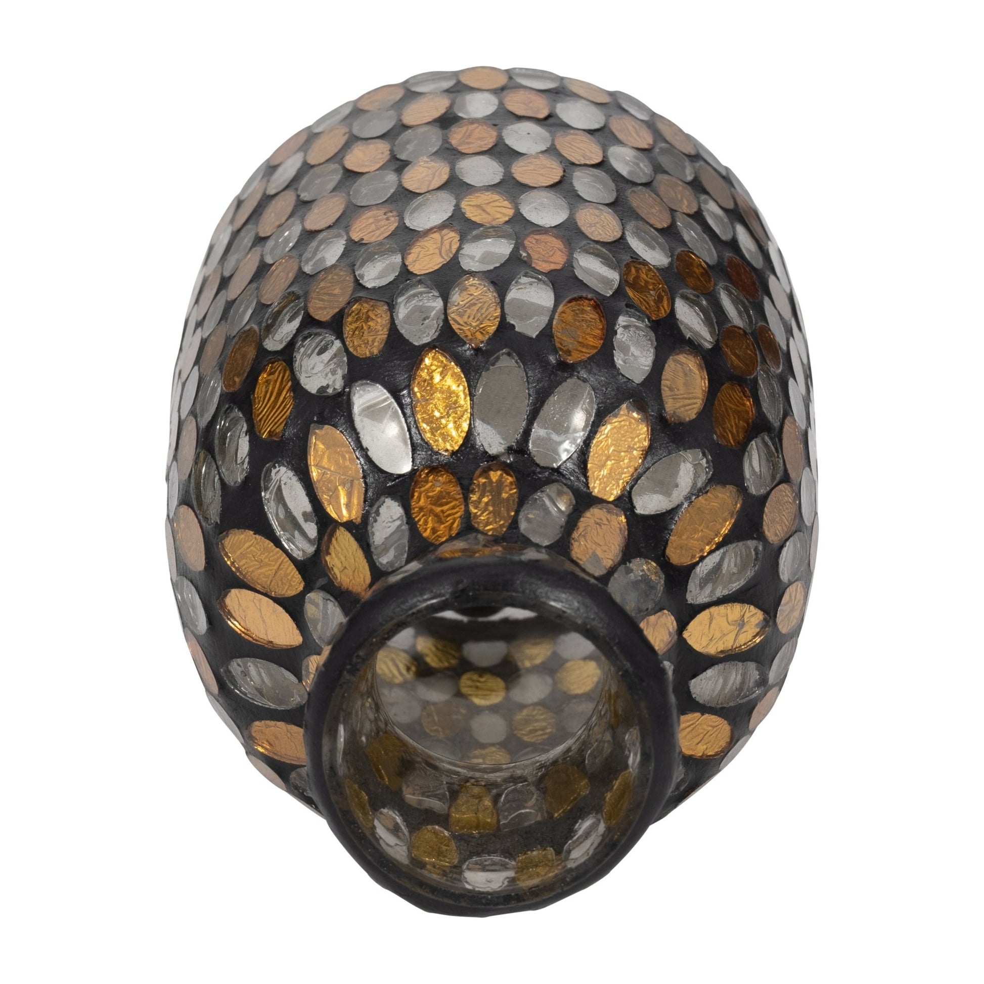 GLASS, 7"H MOSAIC VASE, COPPER Vases and Jars| Sagebrook Home