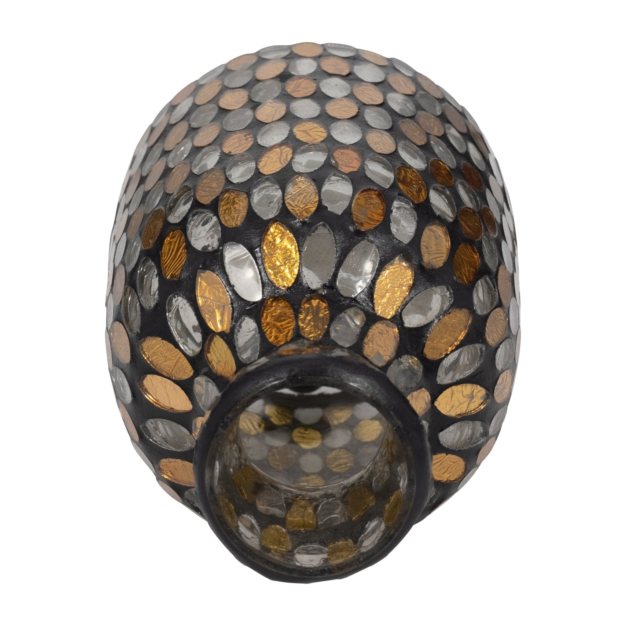 GLASS, 7"H MOSAIC VASE, COPPER Vases and Jars| Sagebrook Home
