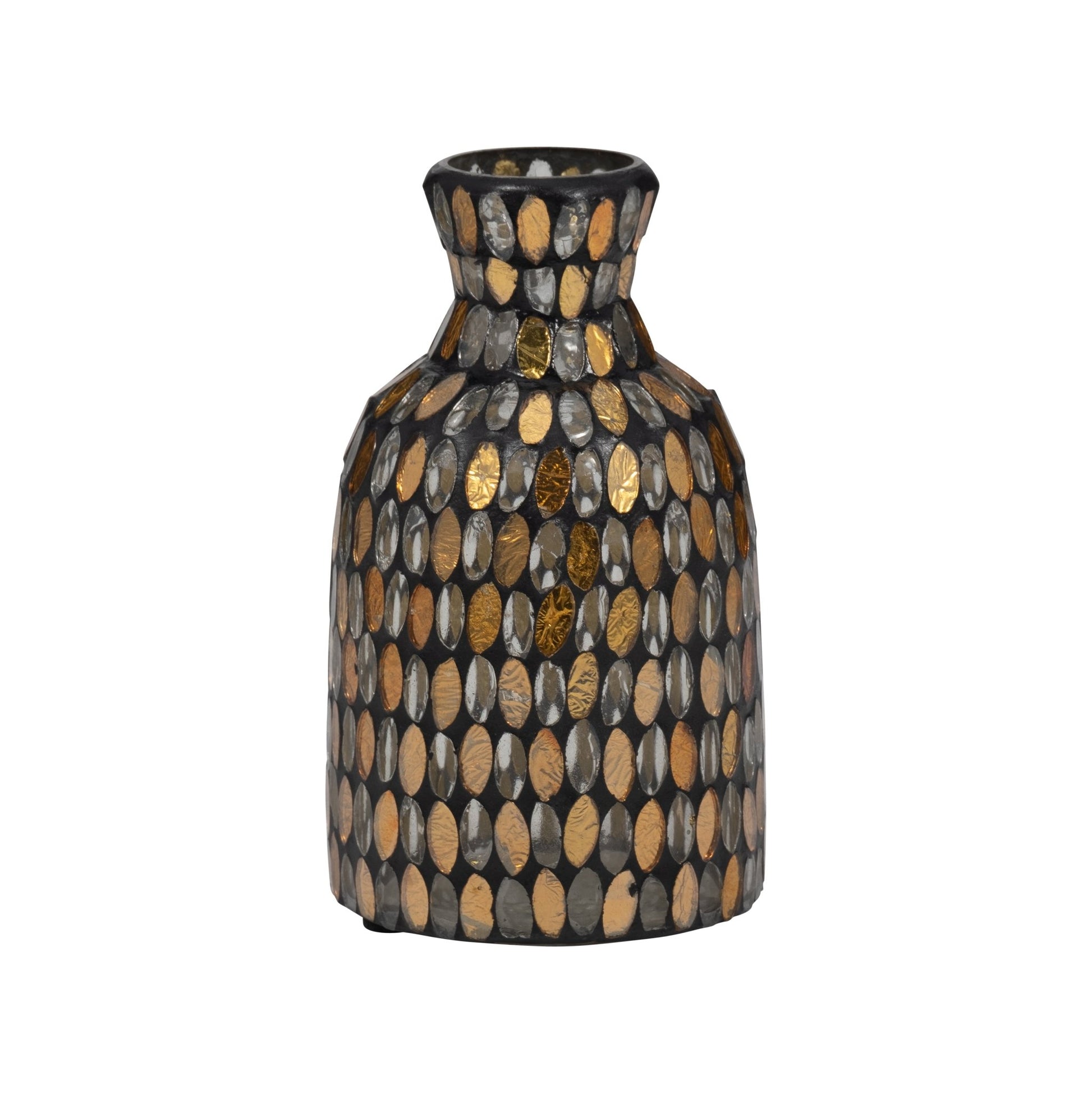 GLASS, 7"H MOSAIC VASE, COPPER Vases and Jars| Sagebrook Home