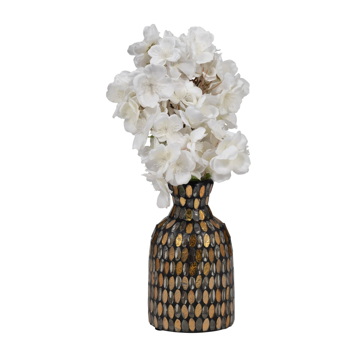 GLASS, 7"H MOSAIC VASE, COPPER Vases and Jars| Sagebrook Home