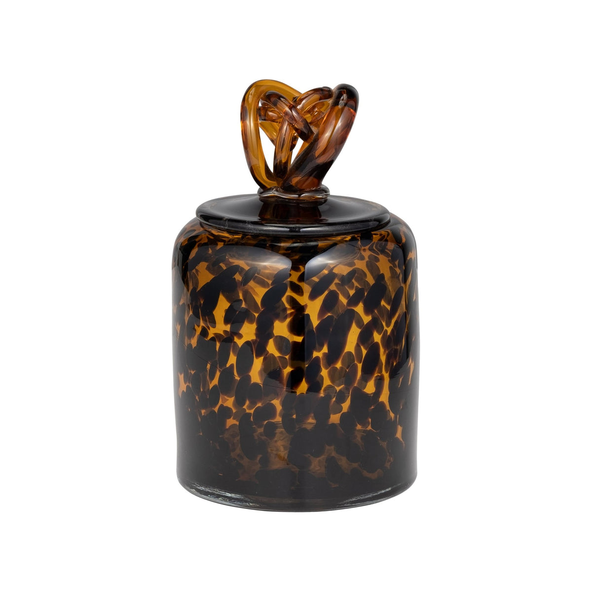 GLASS, 8" JAR W/ KNOT LID TORTOISE | Sagebrook Home