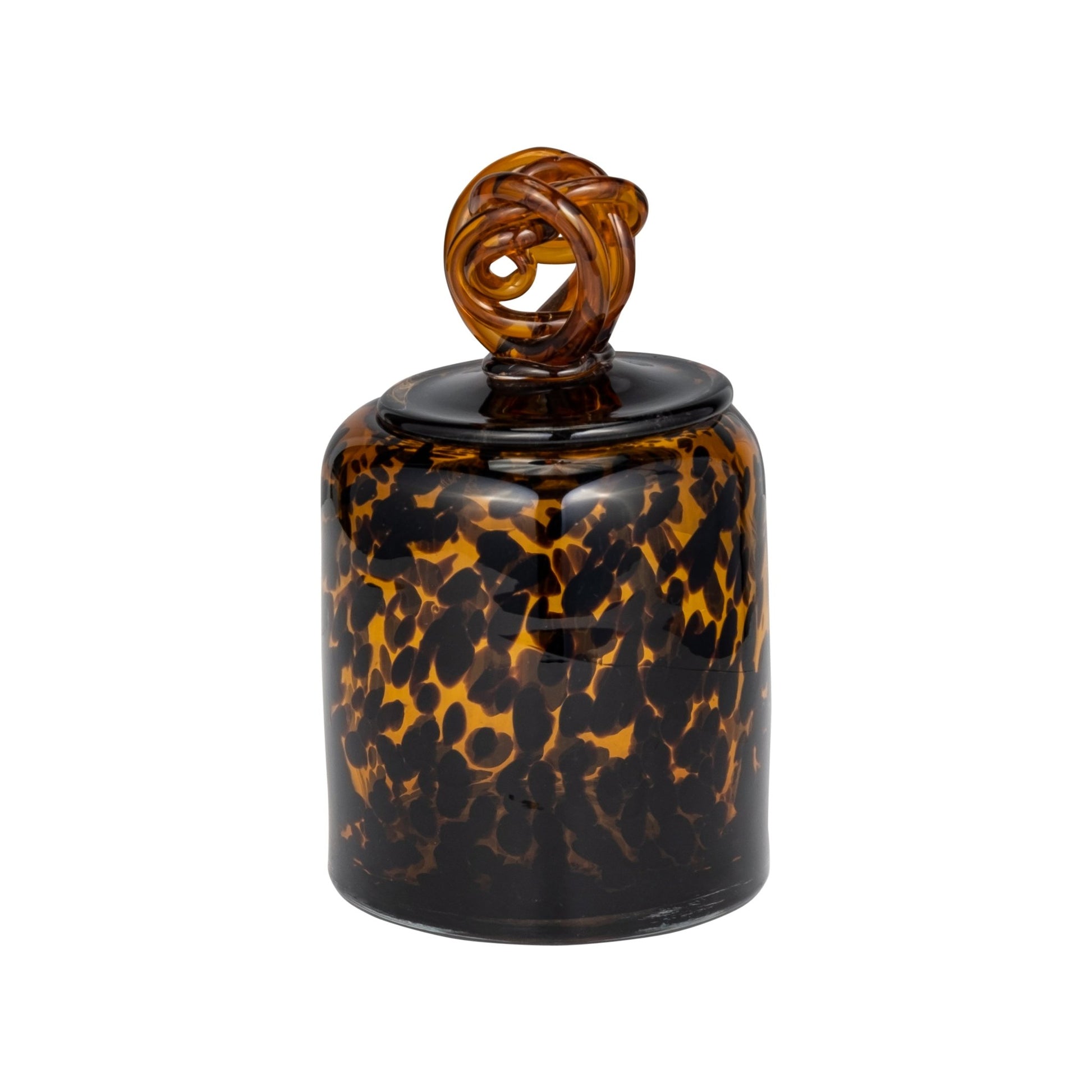 GLASS, 8" JAR W/ KNOT LID TORTOISE | Sagebrook Home