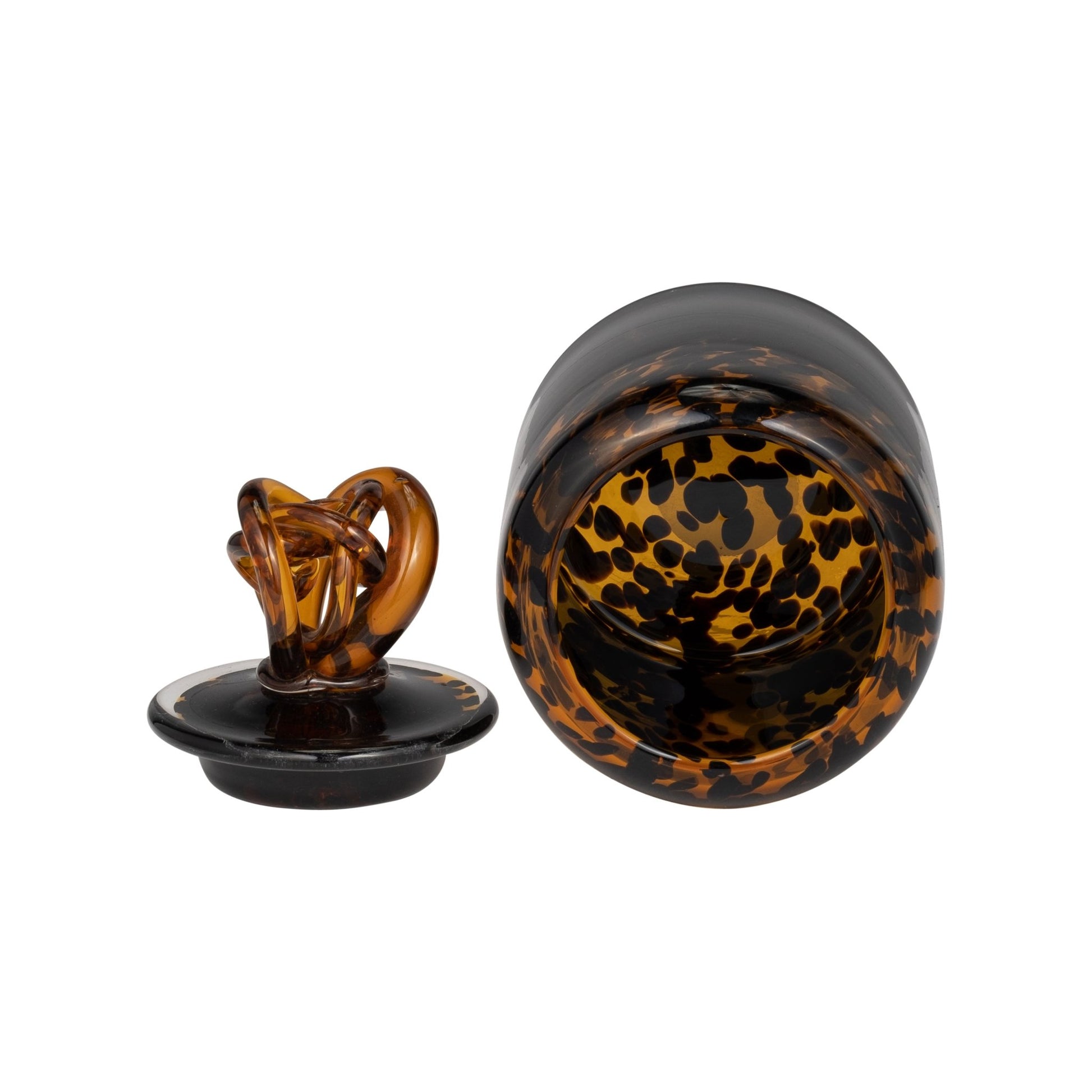 GLASS, 8" JAR W/ KNOT LID TORTOISE | Sagebrook Home