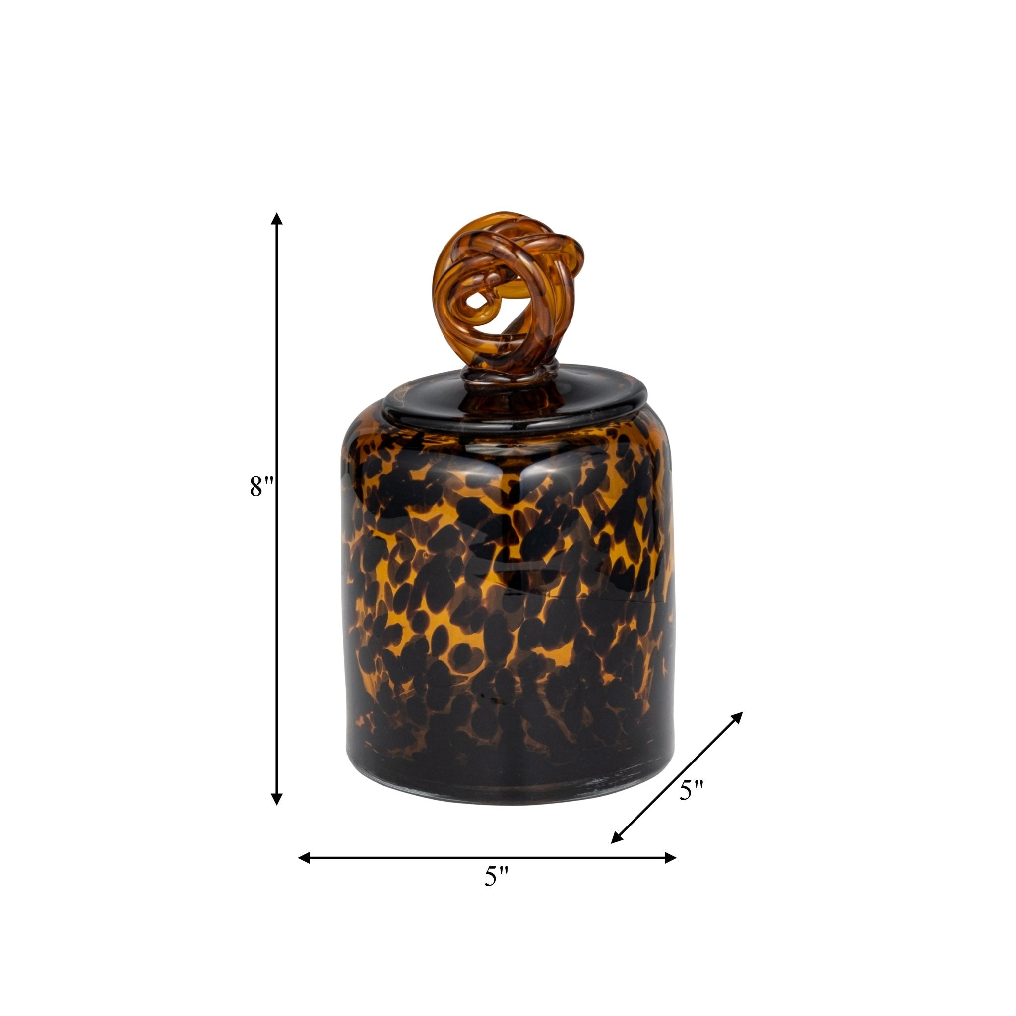 GLASS, 8" JAR W/ KNOT LID TORTOISE | Sagebrook Home