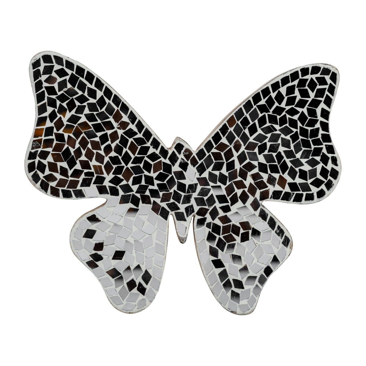 GLASS, 8" MOSAIC BUTTERFLY, WHITE Table Decors| Sagebrook Home