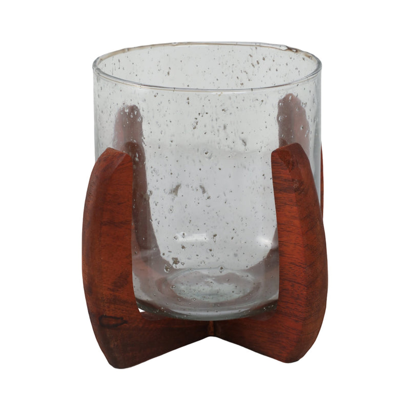 Glass, 8" Votive Holder W/ Base, Brown/clear - Al Rugaib Furniture