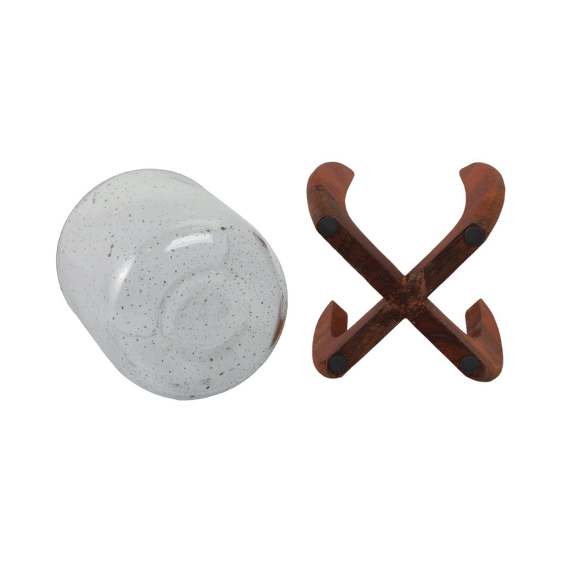 Glass, 8" Votive Holder W/ Base, Brown/clear - Al Rugaib Furniture