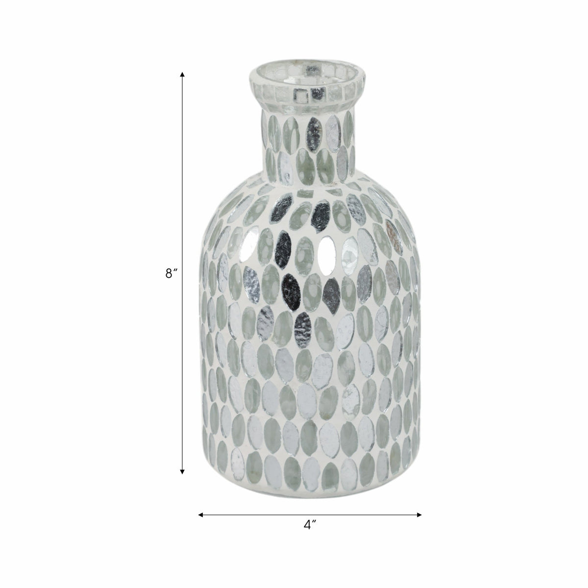 GLASS, 8"H MOSAIC VASE, Vases and Jars| Sagebrook Home