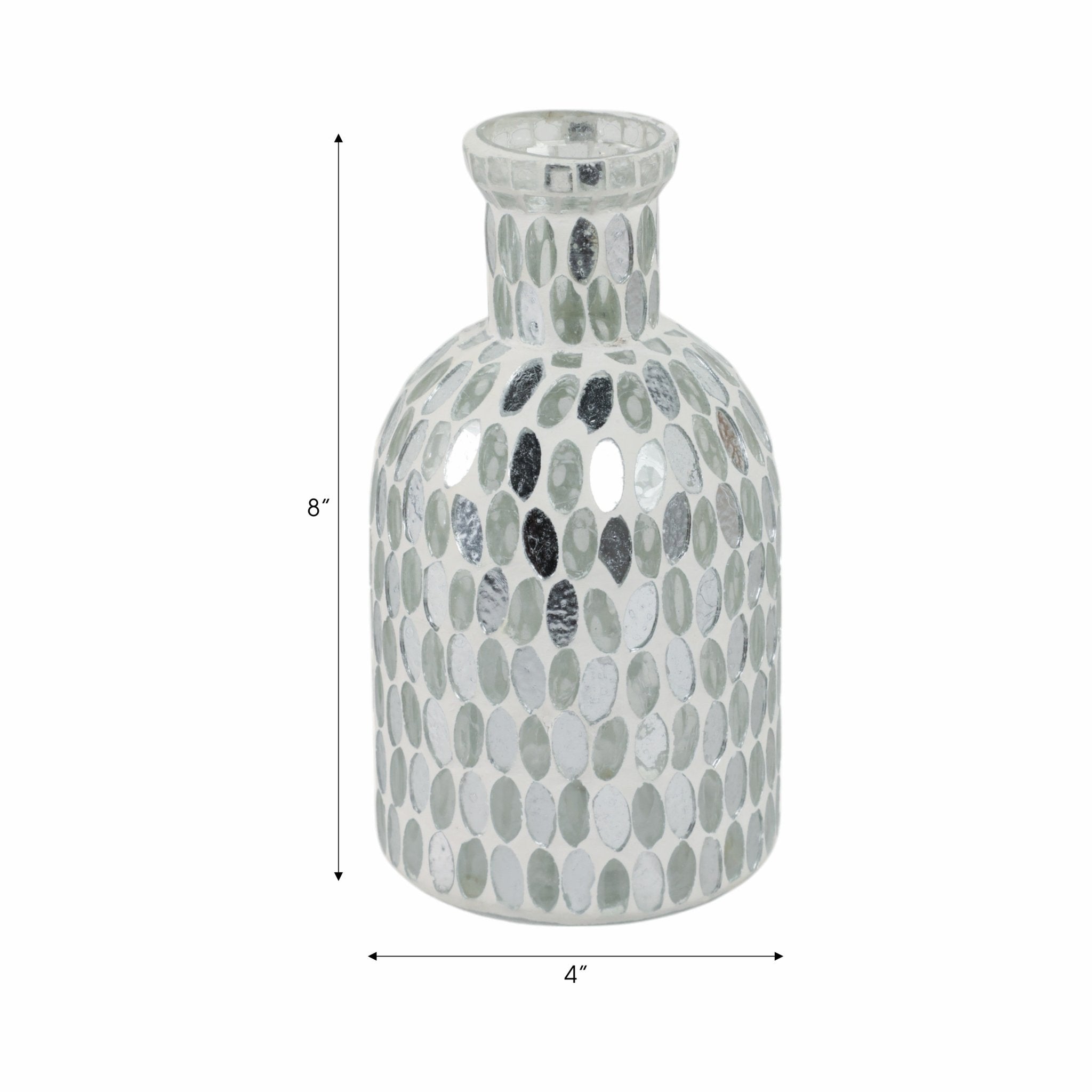 GLASS, 8"H MOSAIC VASE, Vases and Jars| Sagebrook Home