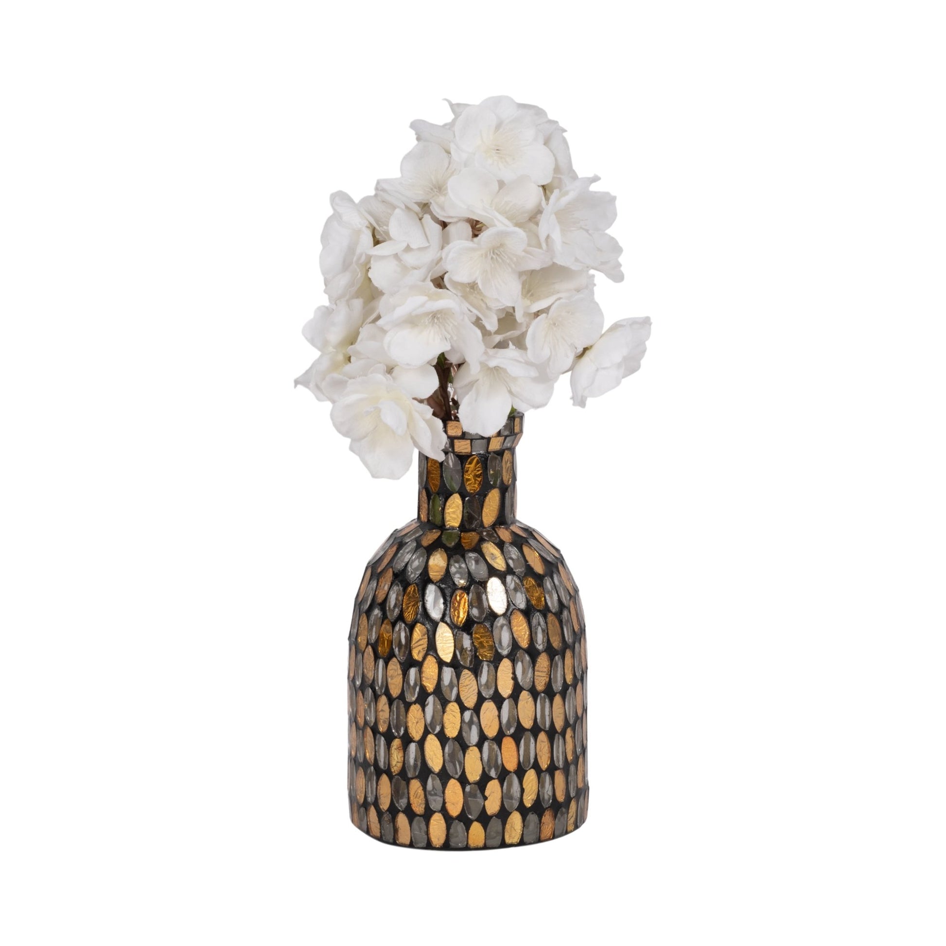 GLASS, 8"H MOSAIC VASE, Vases and Jars| Sagebrook Home