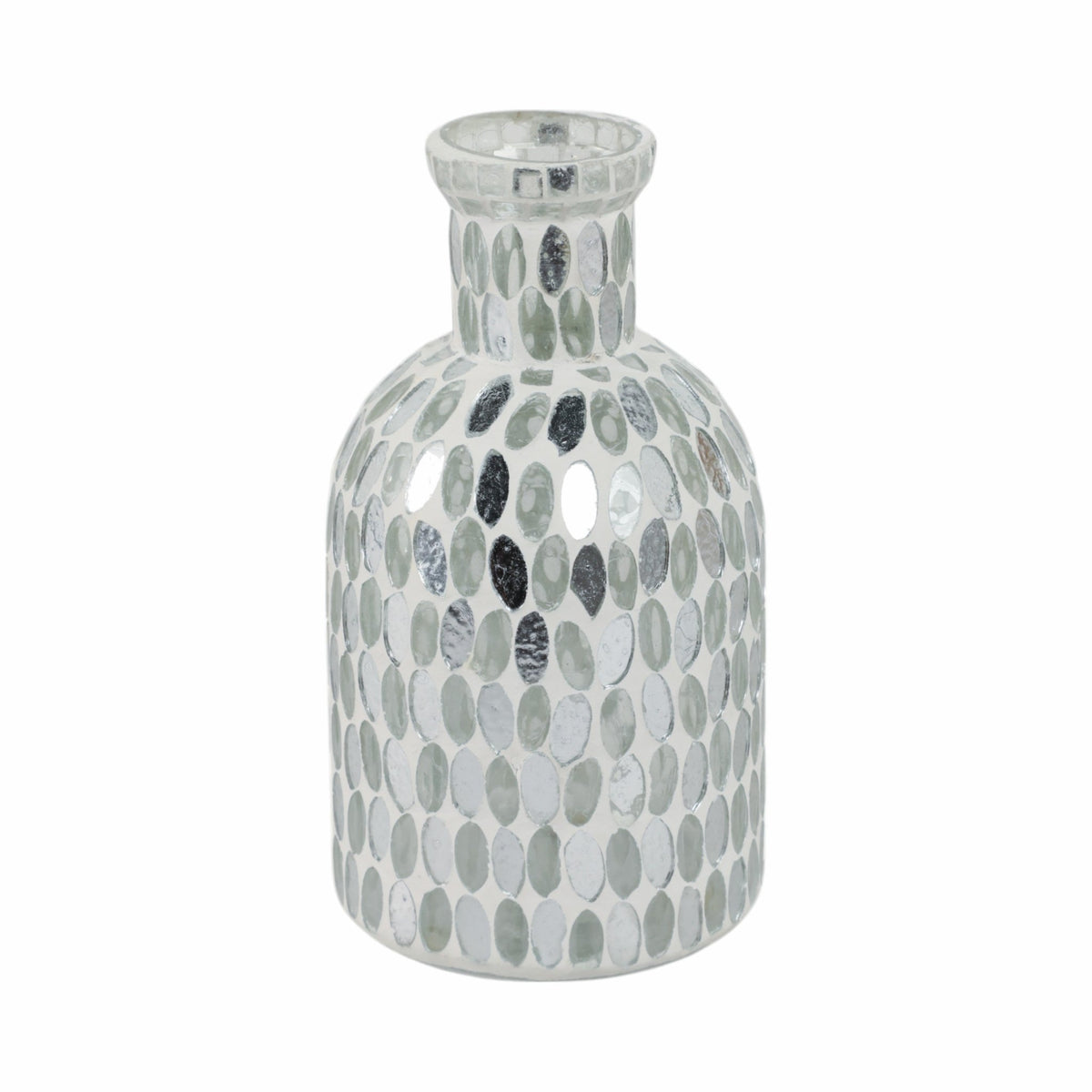 GLASS, 8"H MOSAIC VASE, Vases and Jars| Sagebrook Home