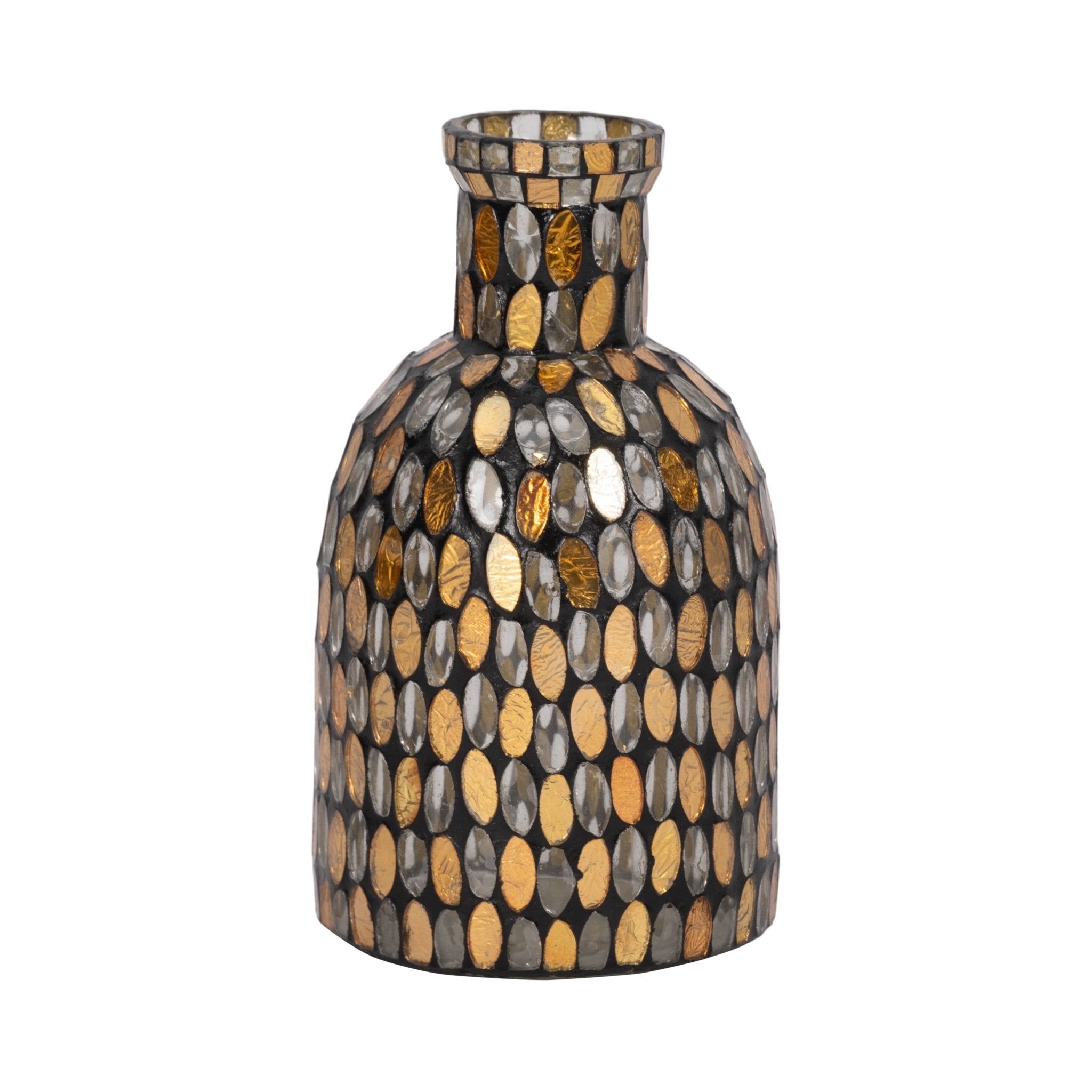 GLASS, 8"H MOSAIC VASE, Vases and Jars| Sagebrook Home