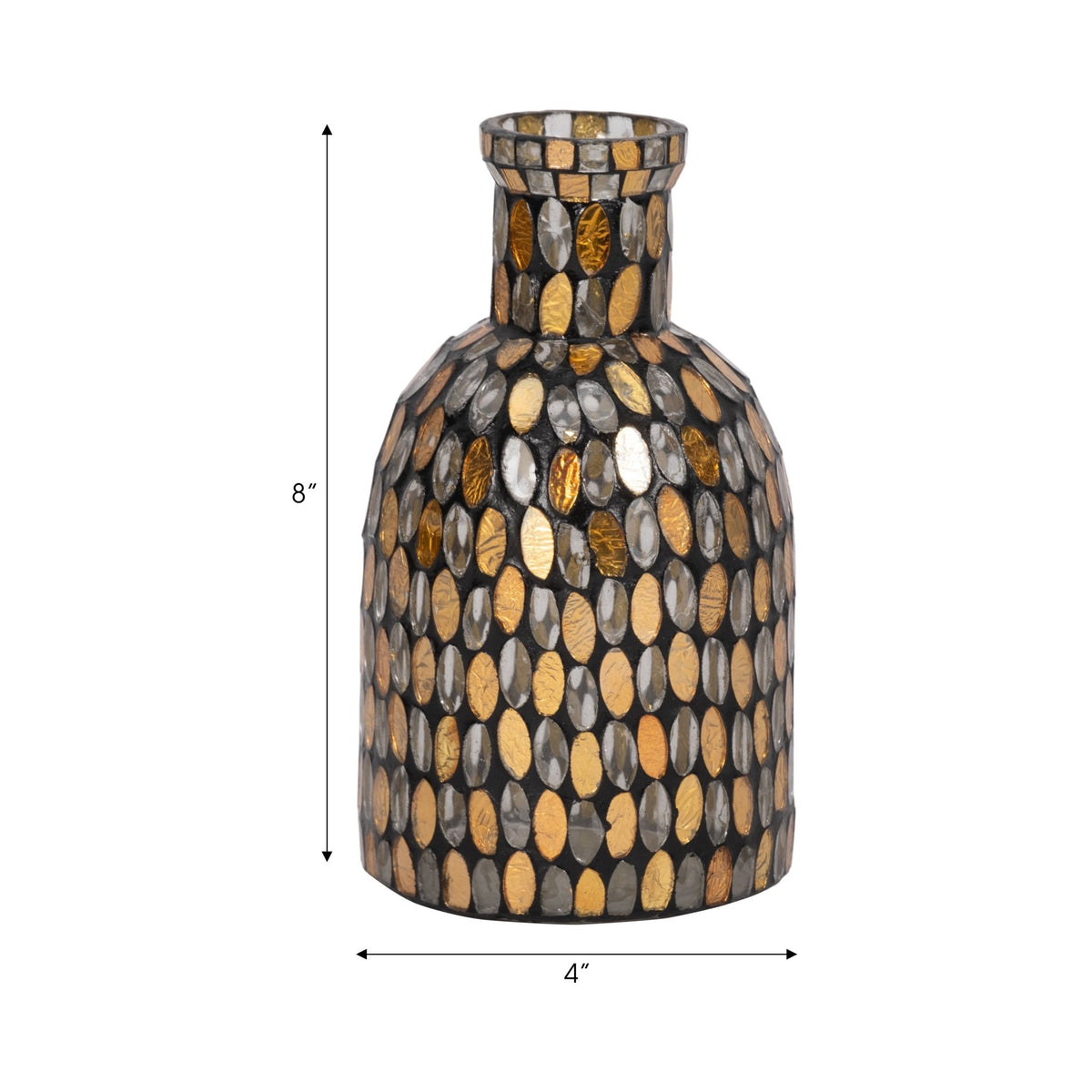 GLASS, 8"H MOSAIC VASE, Vases and Jars| Sagebrook Home