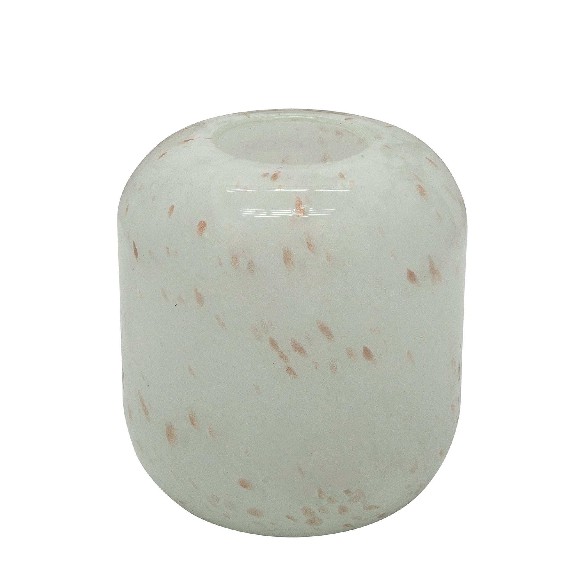 GLASS, 8"H SPECKLED VASE, BEIGE Vases and Jars| Sagebrook Home