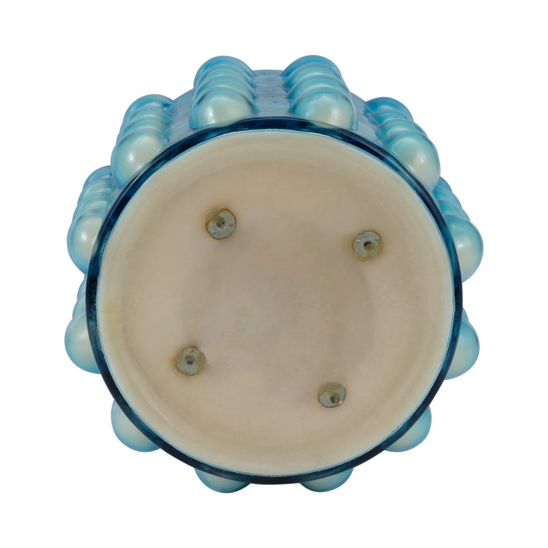 Glass, 9" 81 Oz Bubble Candle, Blue - Al Rugaib Furniture