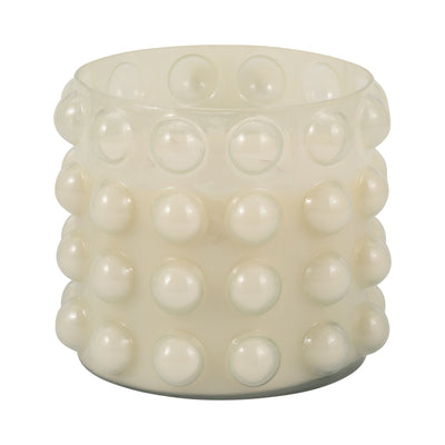 Glass, 9" 81 Oz Bubble Candle, Ivory - Al Rugaib Furniture