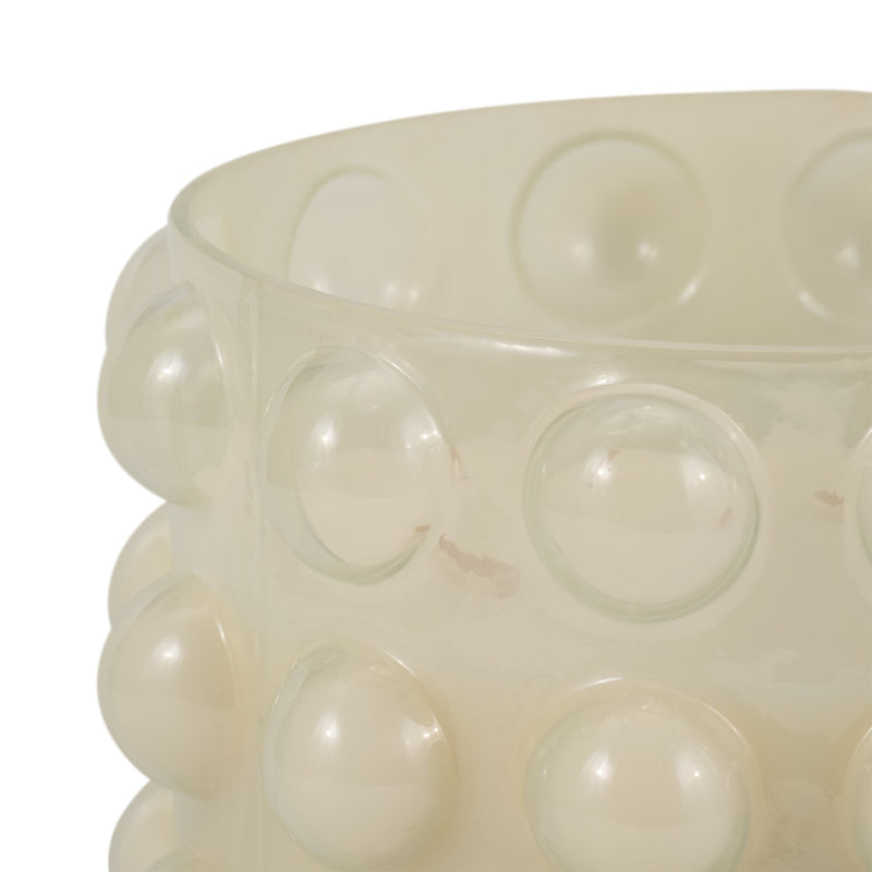 Glass, 9" 81 Oz Bubble Candle, Ivory - Al Rugaib Furniture