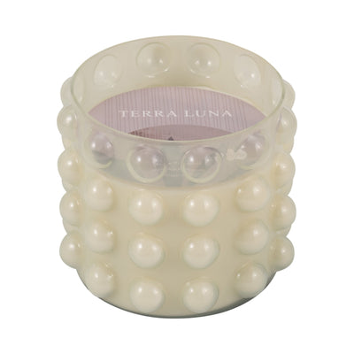 Glass, 9" 81 Oz Bubble Candle, Ivory - Al Rugaib Furniture